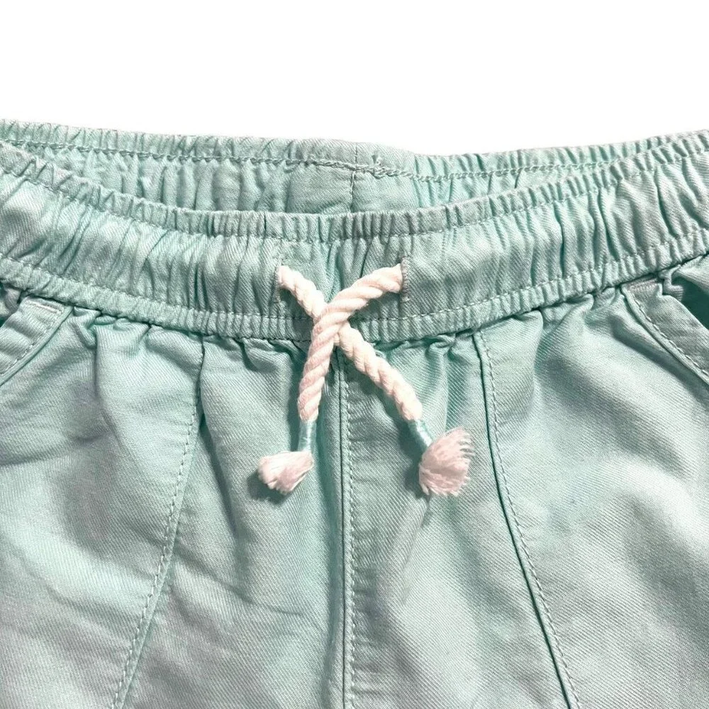 OshKosh 6/6X Seafoam Green Drawstring Shorts